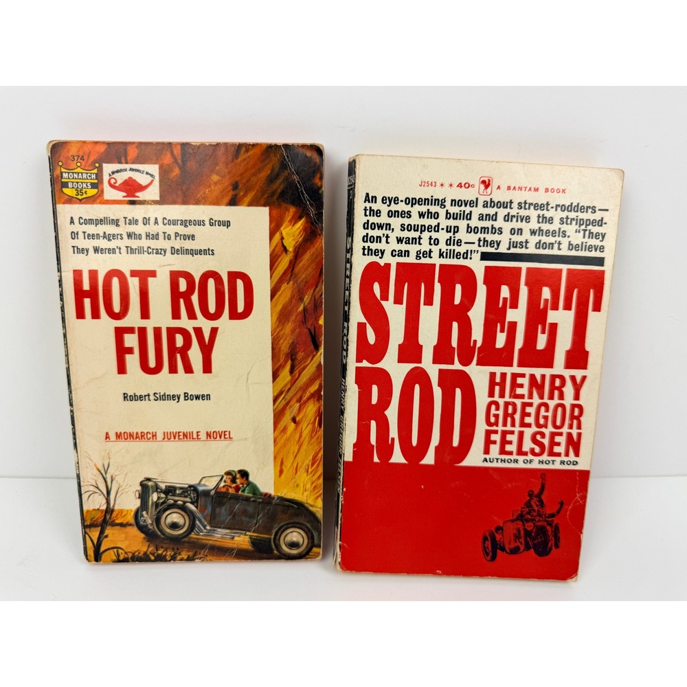 Vintage Hot Rod Fury & Street Rod Paperback Book Lot 1960s Racing Fiction